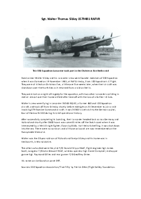A preview of a PDF biography for Sibley, Walter Thomas